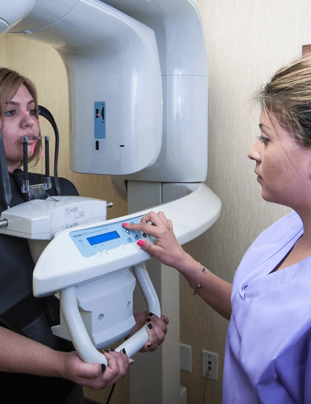 Assistant performing patient panoramic